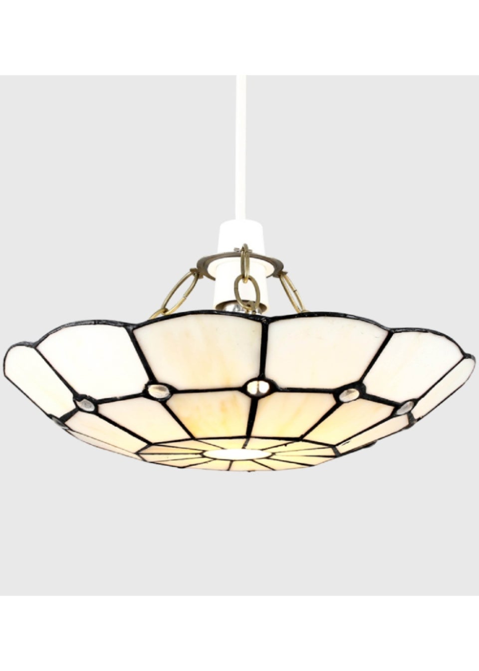 ValueLights Tiffany Cortez Glass Uplighter Easy Fit Ceiling Lampshade