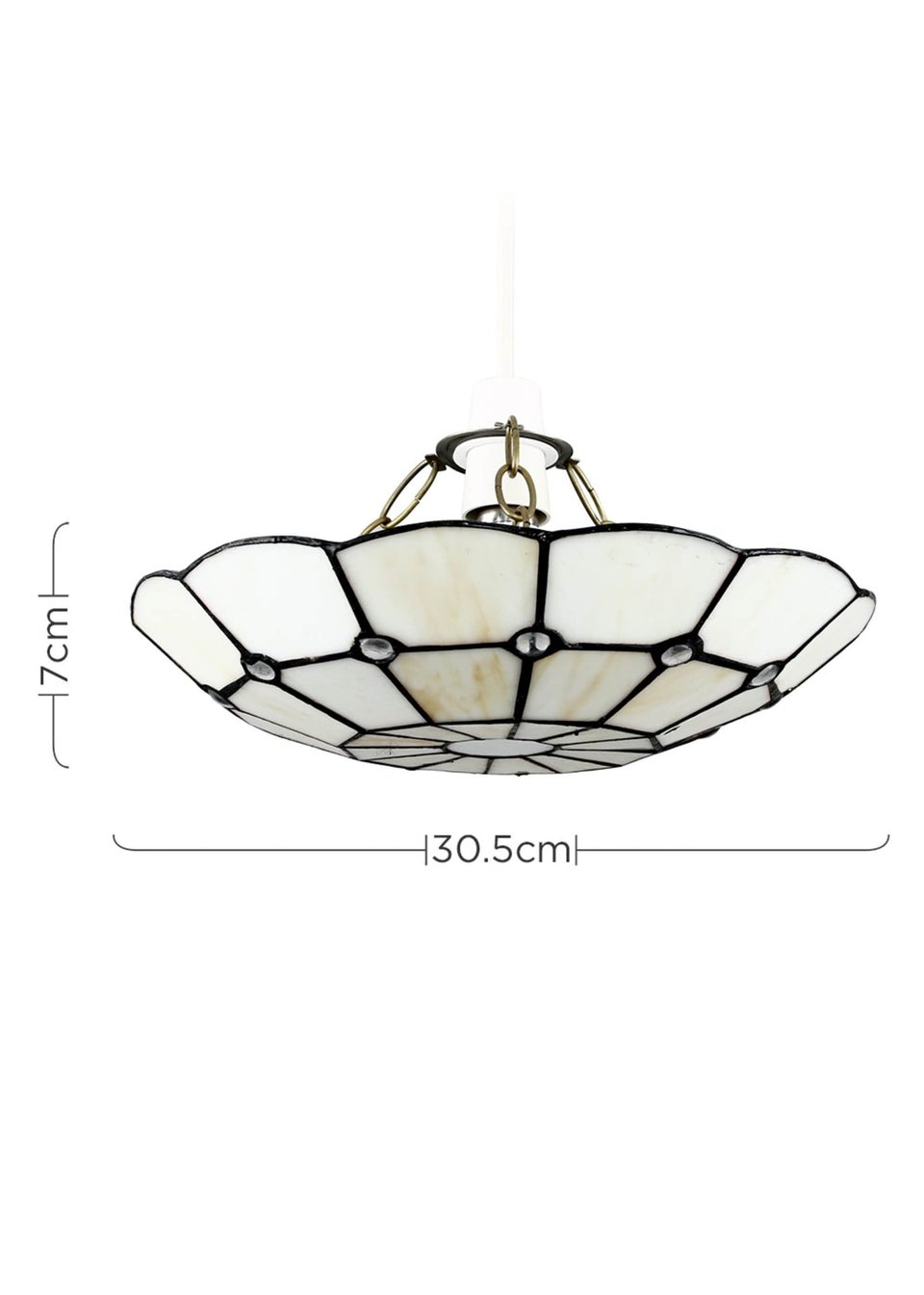 ValueLights Tiffany Cortez Glass Uplighter Easy Fit Ceiling Lampshade