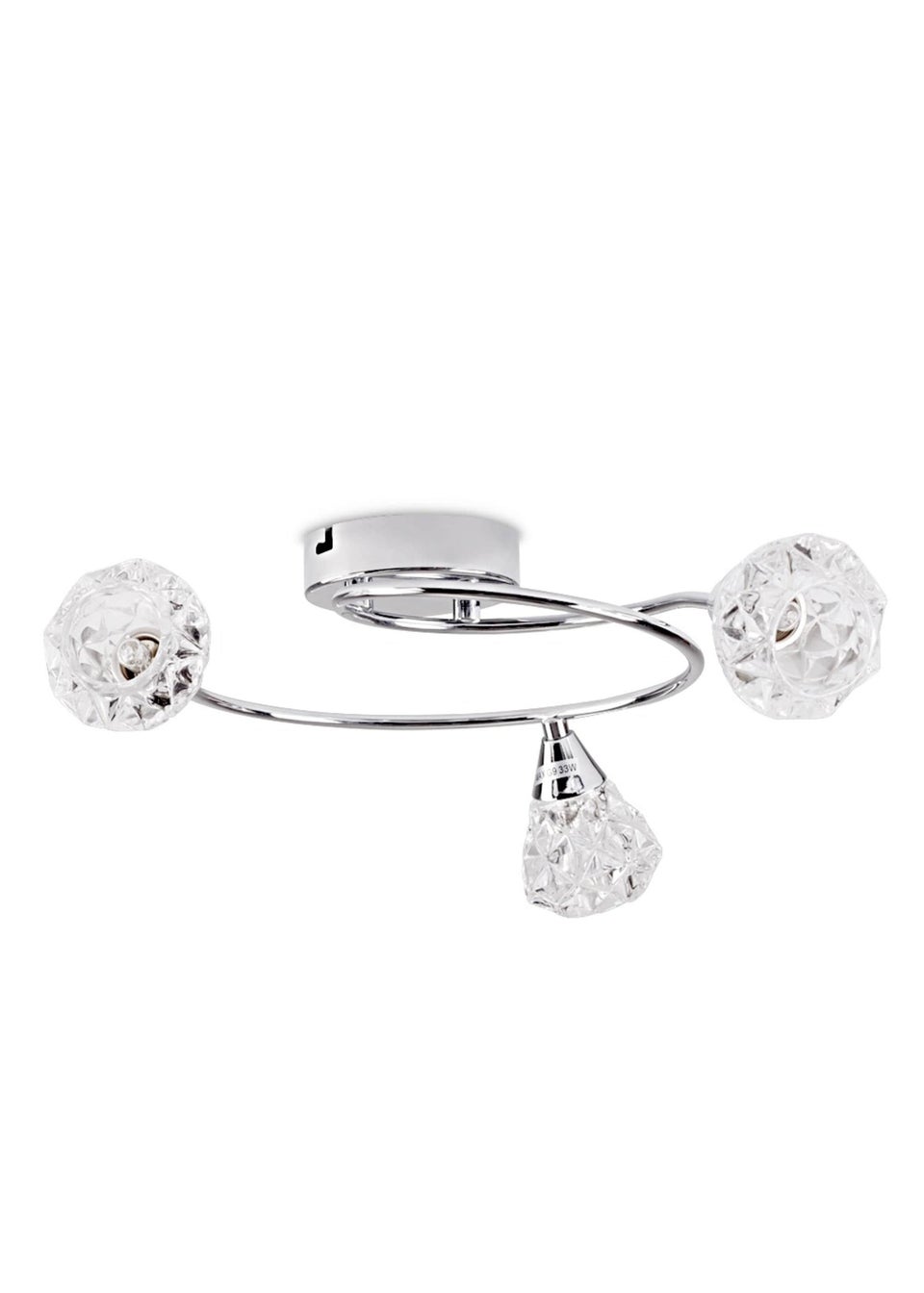 ValueLights Astley Chrome 3 Way Swirl Ceiling Light