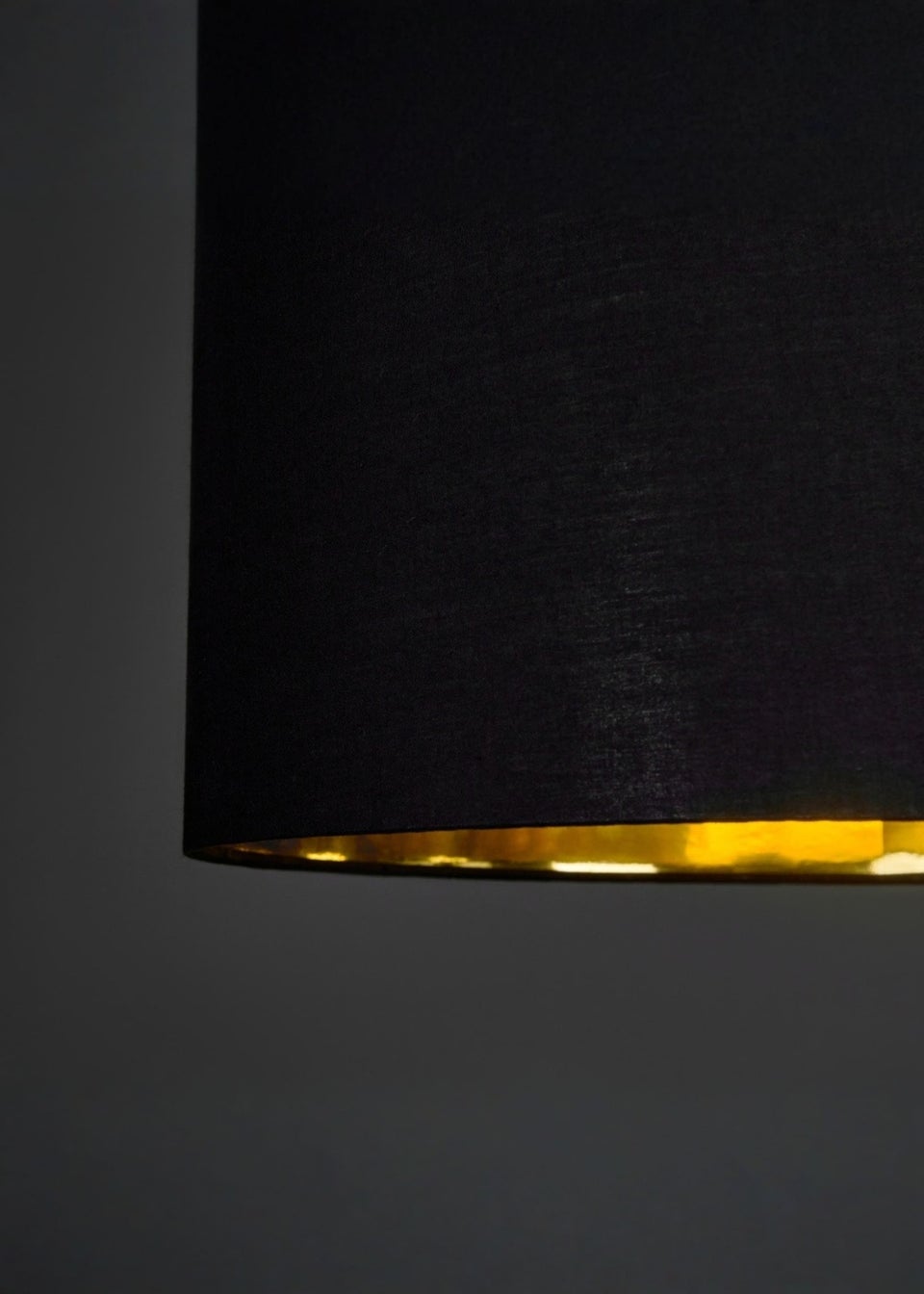 ValueLights Reni 35cm Easy Fit Lampshade Black with Metallic Gold Inner