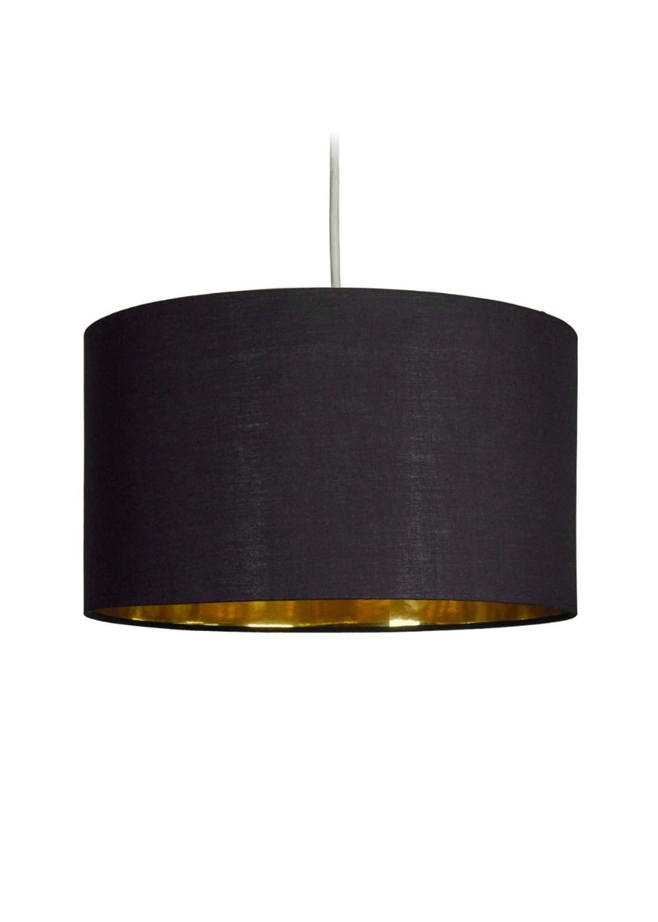 ValueLights Reni 35cm Easy Fit Lampshade Black with Metallic Gold Inner