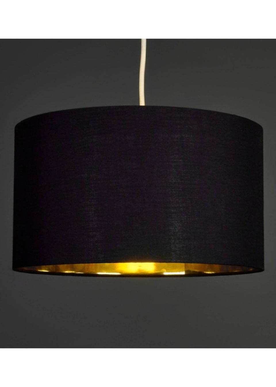 ValueLights Reni 35cm Easy Fit Lampshade Black with Metallic Gold Inner