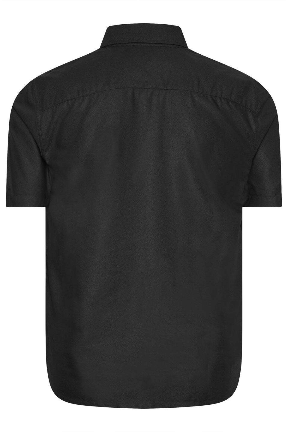 BadRhino Big & Tall Premium Black Short Sleeve Oxford Cotton Shirt