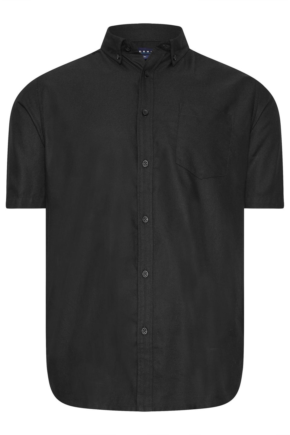 BadRhino Big & Tall Premium Black Short Sleeve Oxford Cotton Shirt
