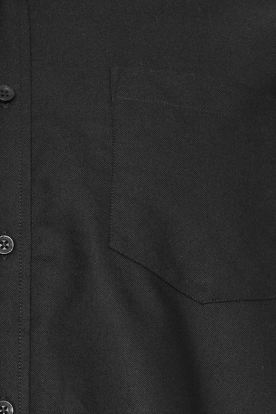 BadRhino Big & Tall Premium Black Short Sleeve Oxford Cotton Shirt