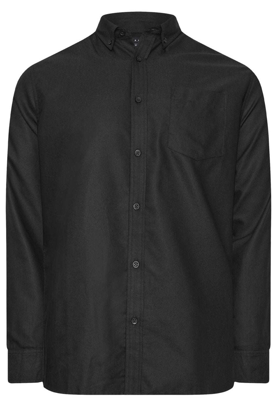 BadRhino Big & Tall Premium Black Long Sleeve Oxford Cotton Shirt