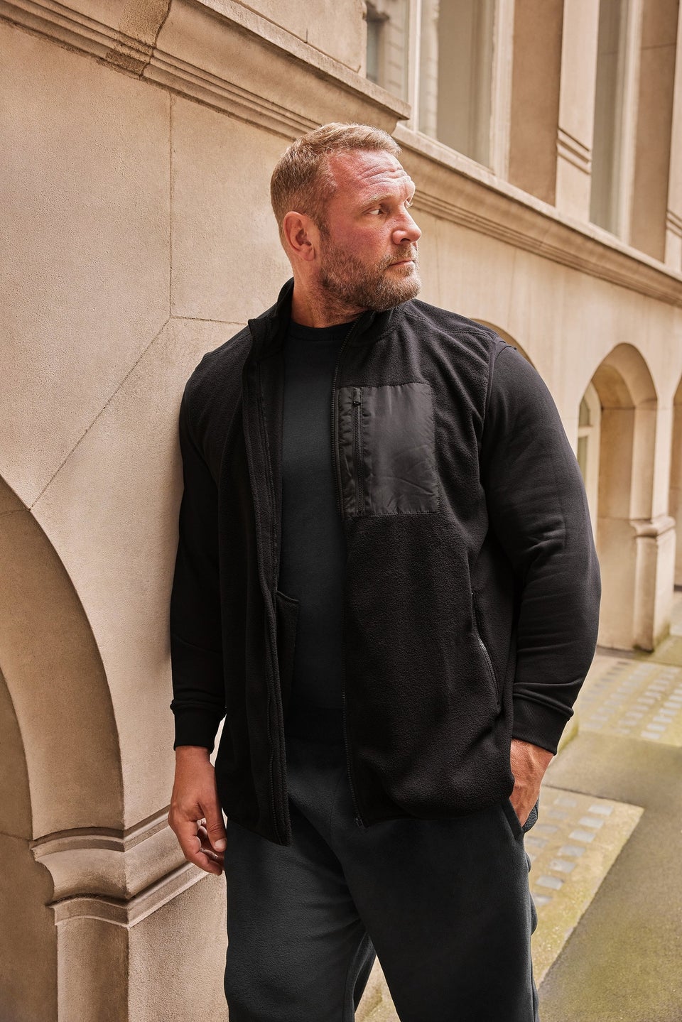 BadRhino Big & Tall Black Fleece Pocket Gilet