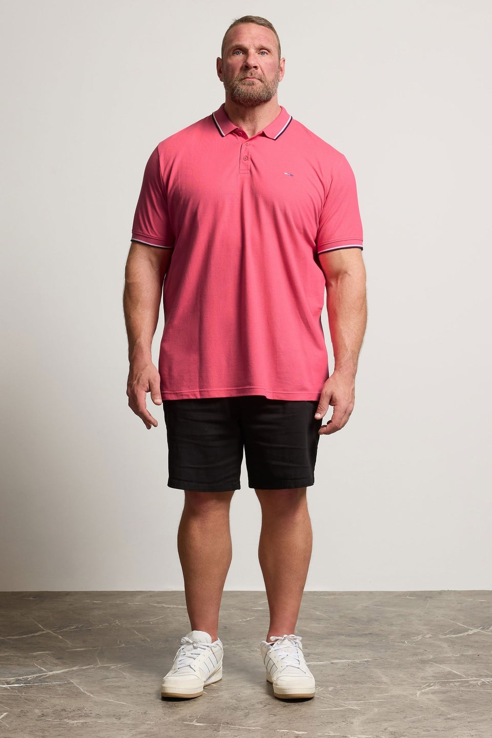 BadRhino Big & Tall Pink Tipped Polo Shirt