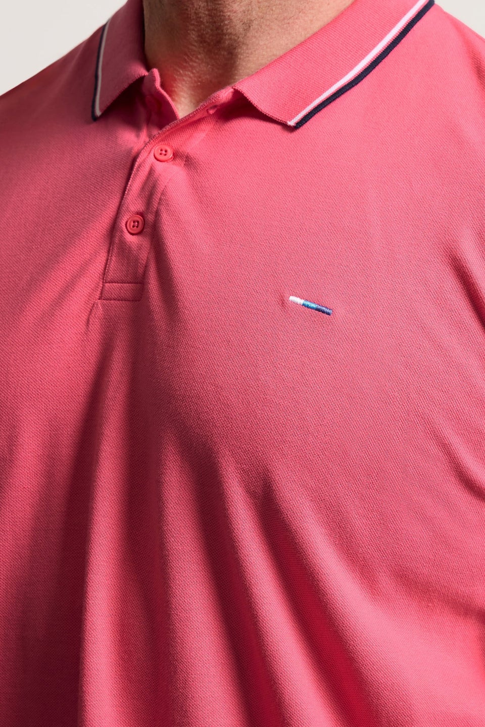 BadRhino Big & Tall Pink Tipped Polo Shirt
