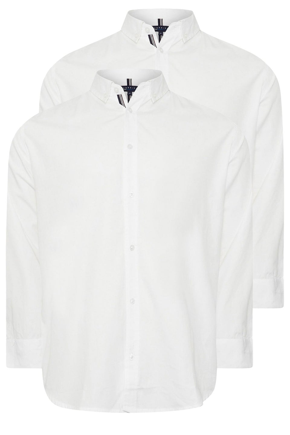 BadRhino Big & Tall 2 PACK White Long Sleeve Poplin Shirts