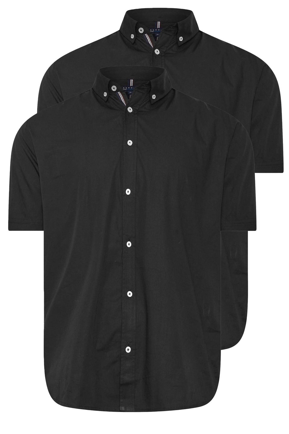 BadRhino Big & Tall 2 PACK Black Short Sleeve Poplin Shirts