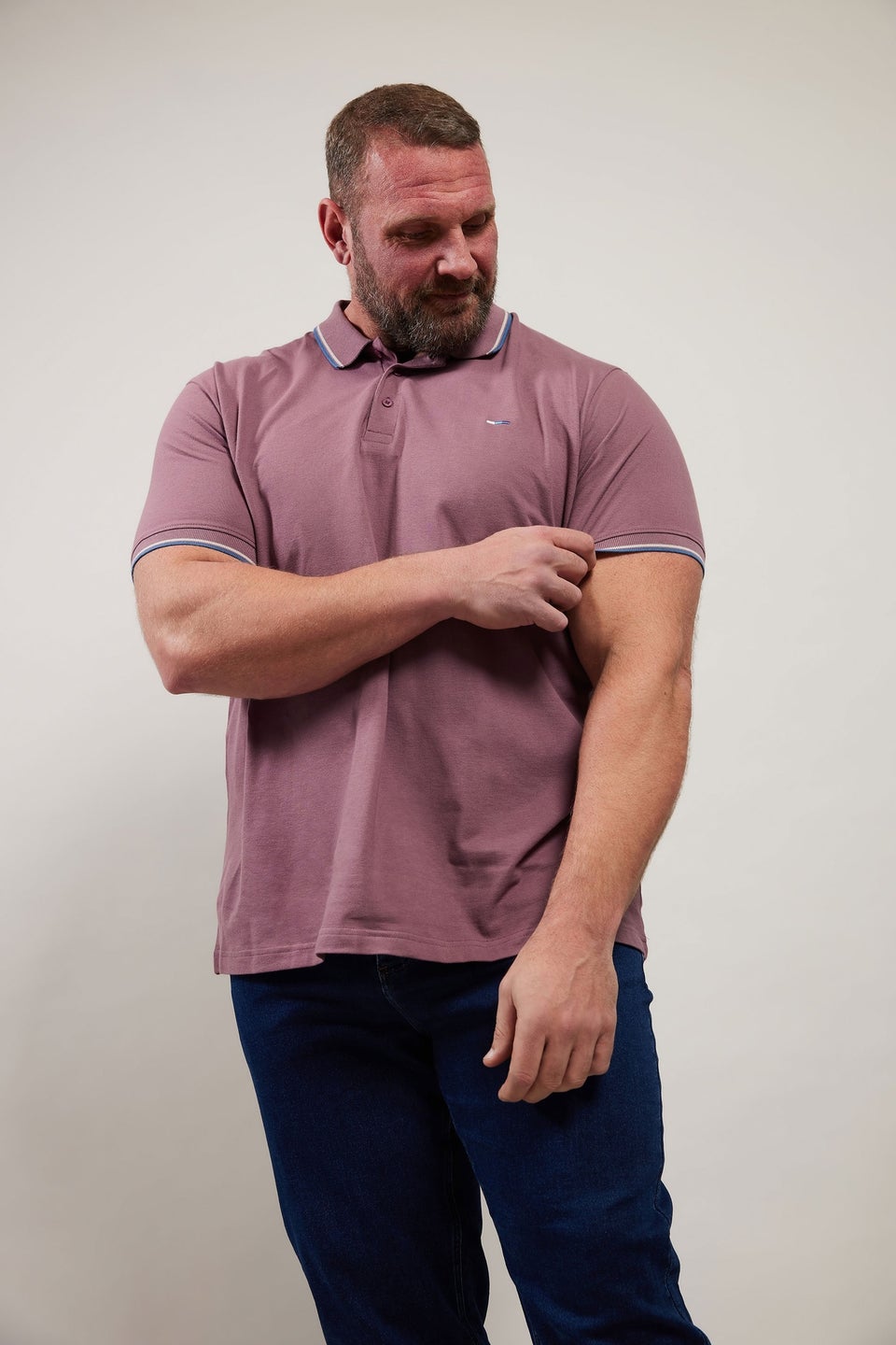 BadRhino Big & Tall Purple Tipped Polo Shirt