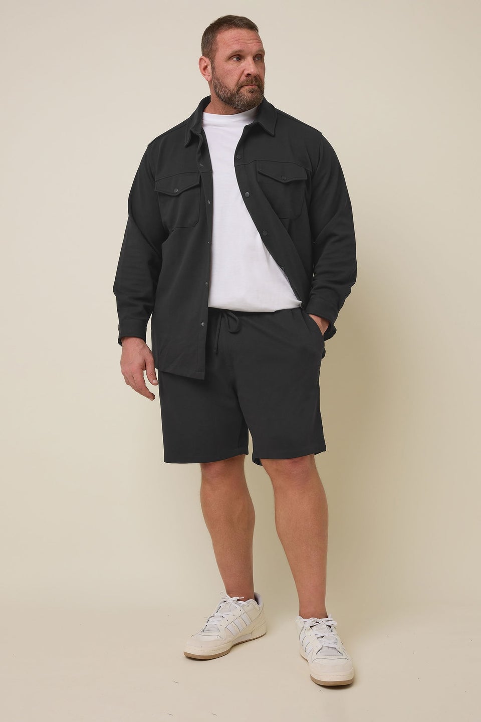 BadRhino Big & Tall Black Texture Jersey Shorts