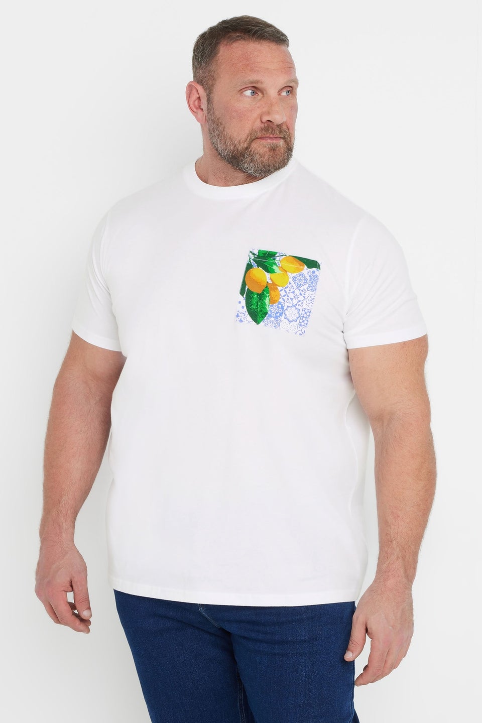 BadRhino Big & Tall White Lemon Graphic T-Shirt