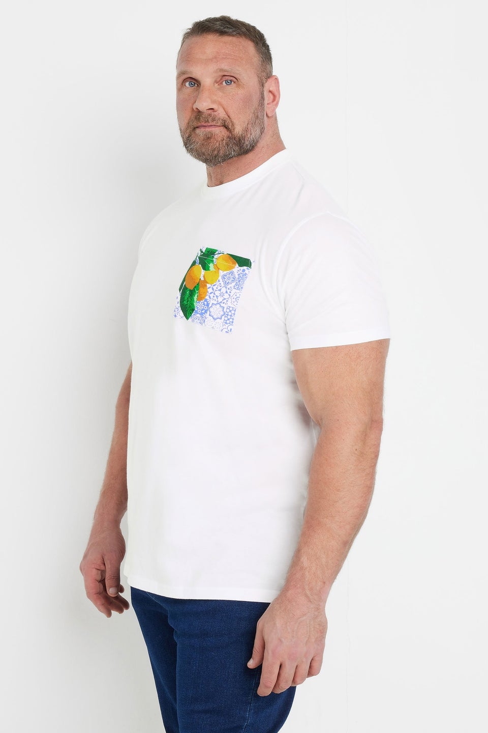 BadRhino Big & Tall White Lemon Graphic T-Shirt