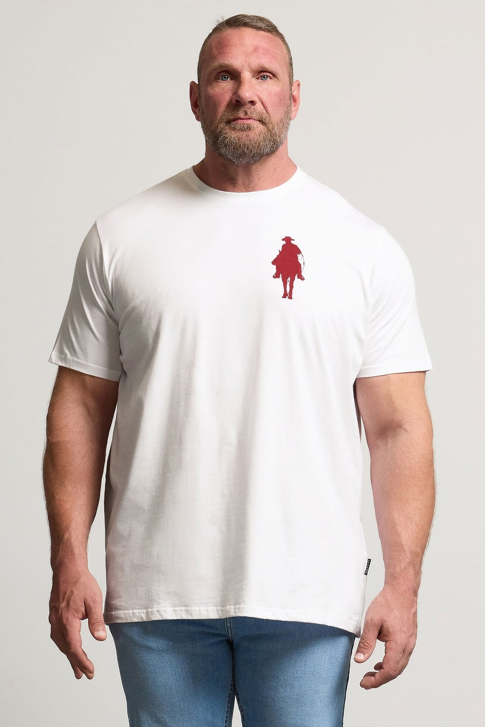 BadRhino White Pitchfork Graphic T-Shirt