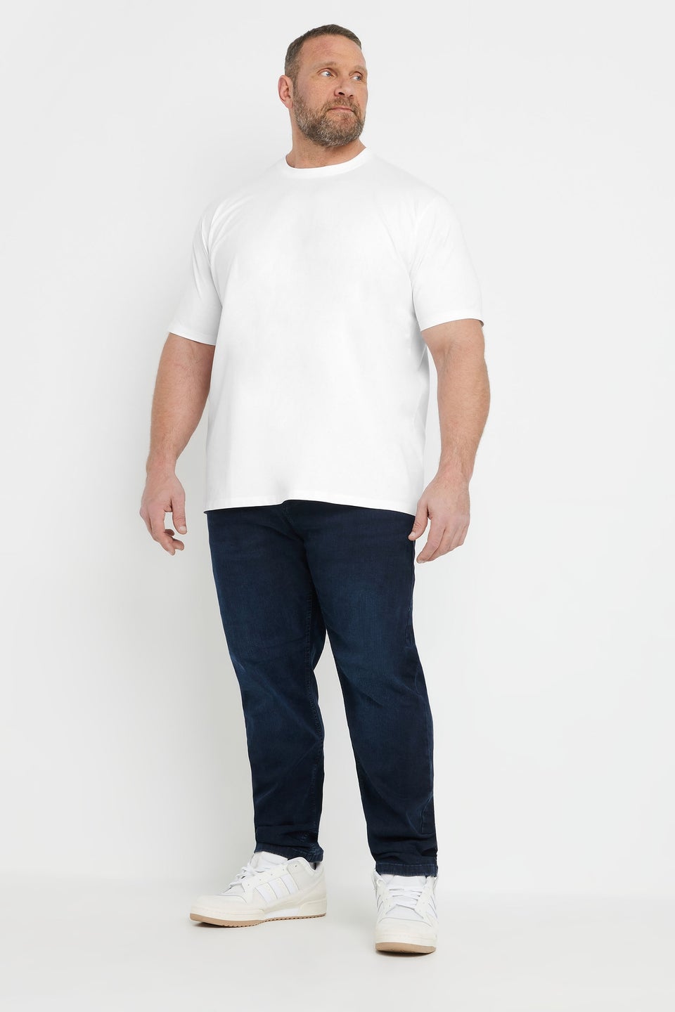 BadRhino Big & Tall White Soft Touch Relaxed Fit T-Shirt