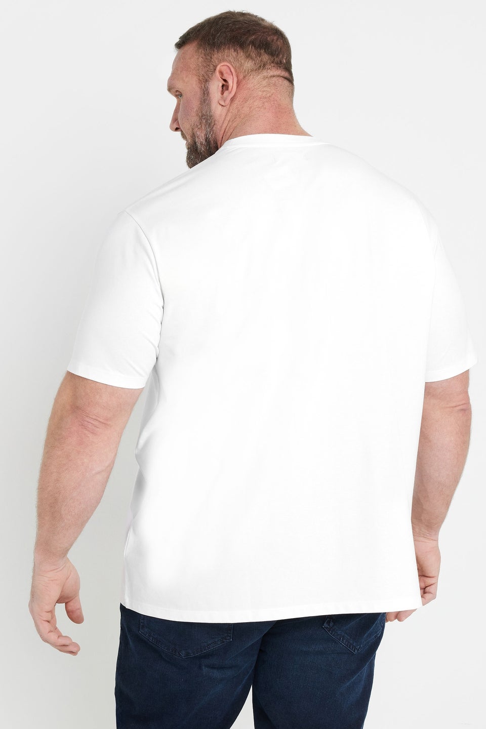 BadRhino Big & Tall White Soft Touch Relaxed Fit T-Shirt