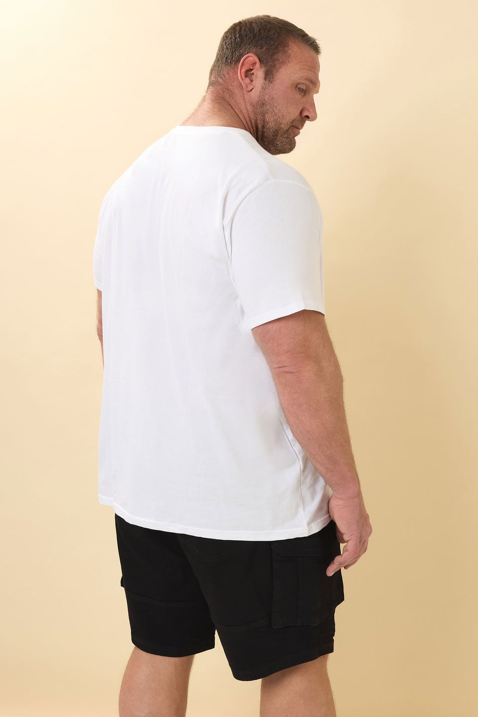 BadRhino Big & Tall Black Elasticated Cargo Denim Shorts
