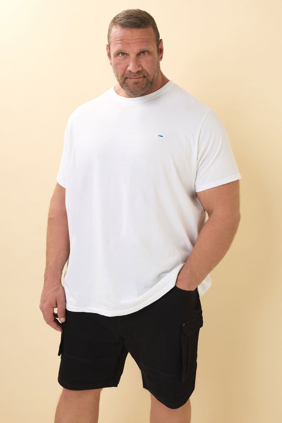 BadRhino Big & Tall Black Elasticated Cargo Denim Shorts