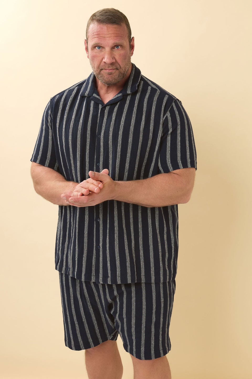 BadRhino Big & Tall Navy Blue Stripe Shorts