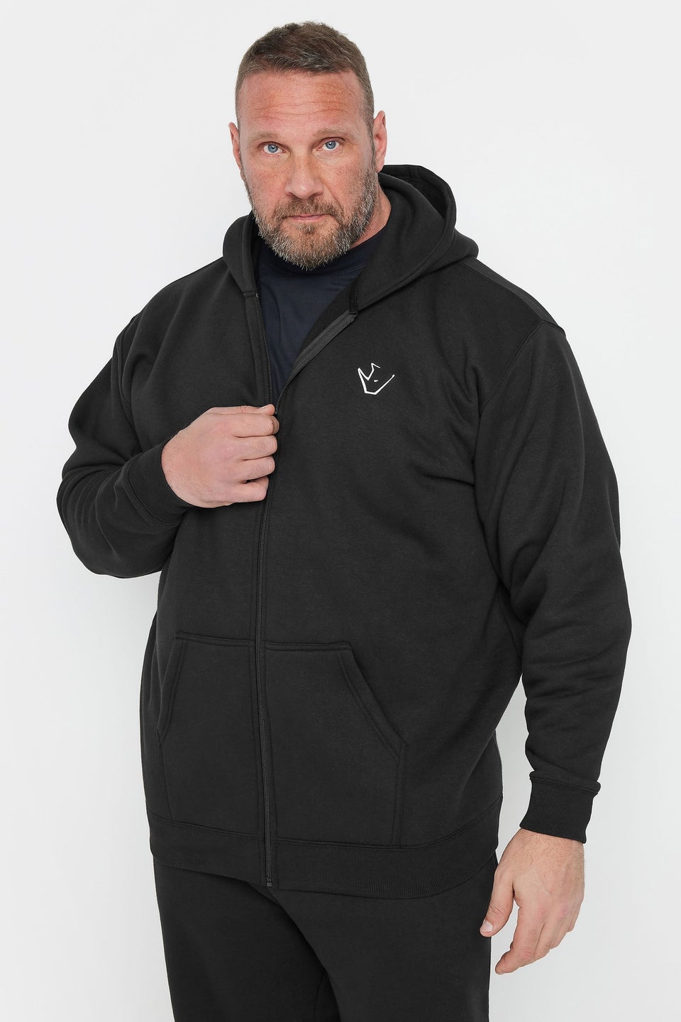 BadRhino Black 'Rest Day' Zip Through Hoodie
