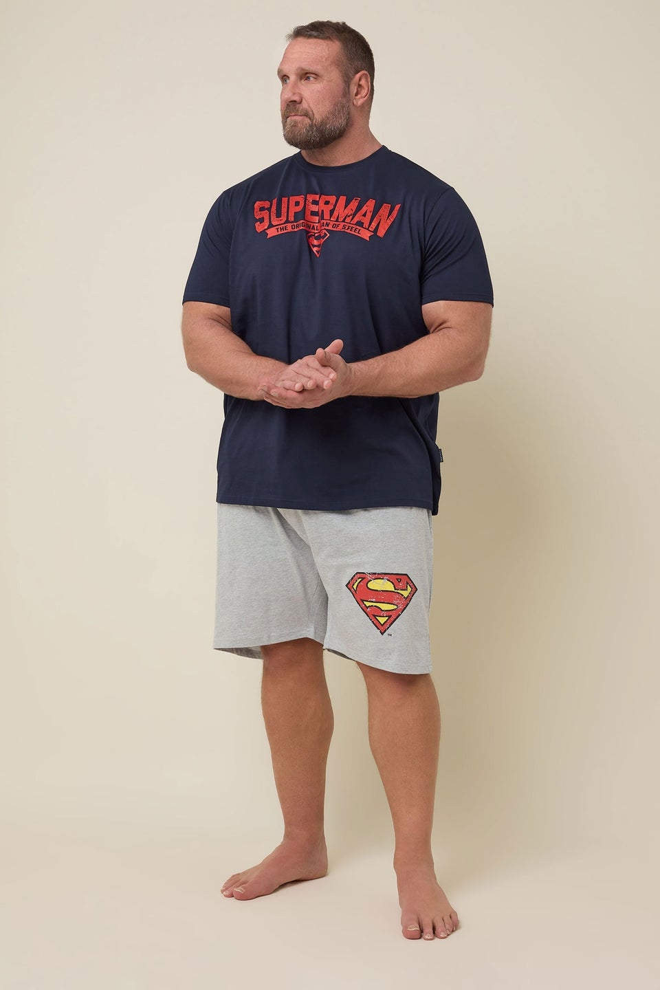 BadRhino Big & Tall Navy Blue Superman Pyjama Set