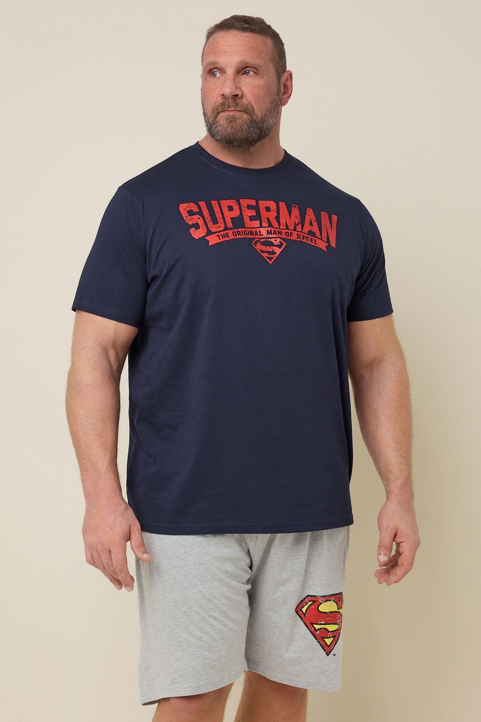 BadRhino Big & Tall Navy Blue Superman Pyjama Set