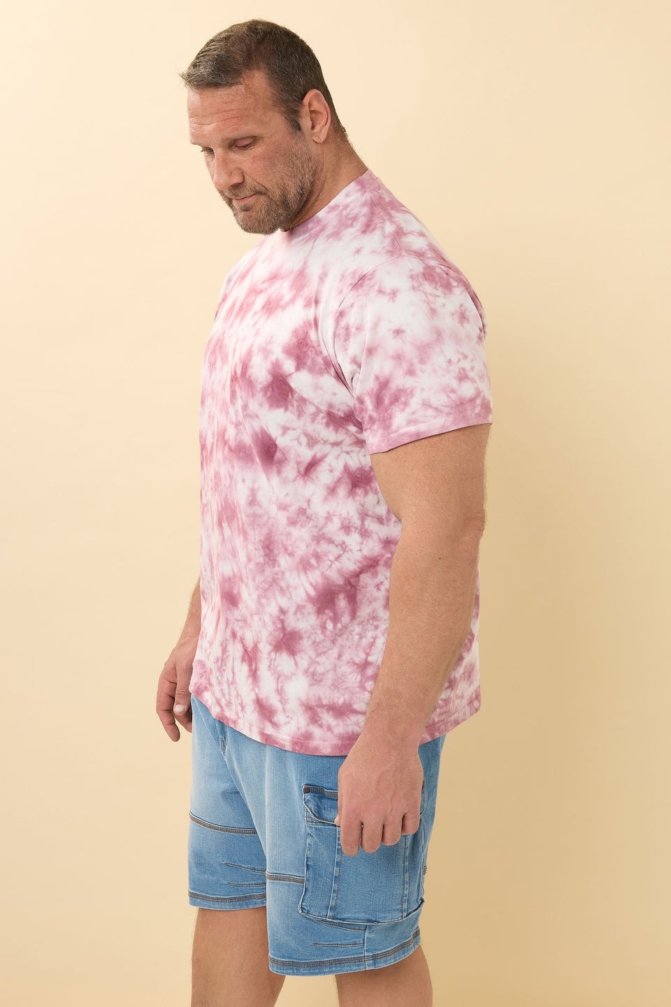 BadRhino Big & Tall Pink Tie Dye T-Shirt