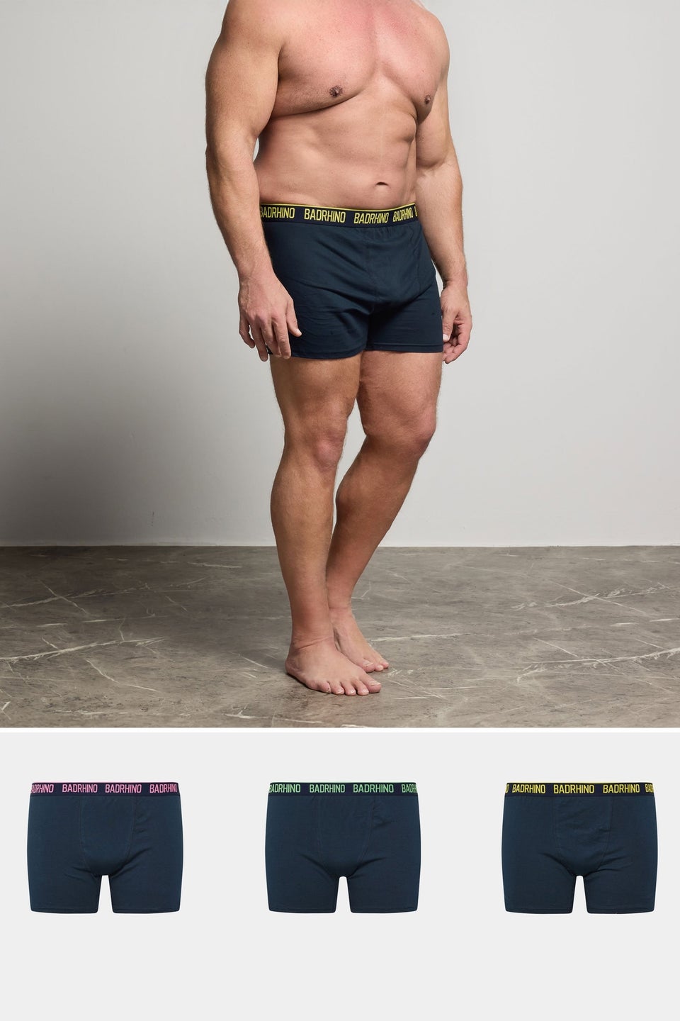 BadRhino Big & Tall 3 PACK Navy Blue Boxers