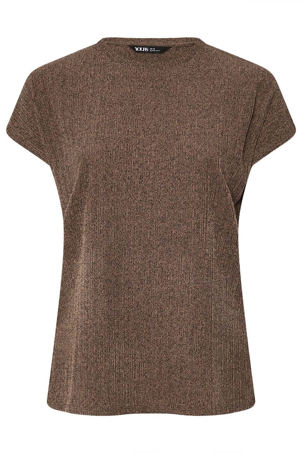 Yours Curve Mocha Brown Knitted T-Shirt