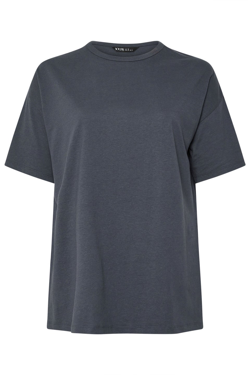 Yours Curve Charcoal Grey Oversized Side Split T-Shirt