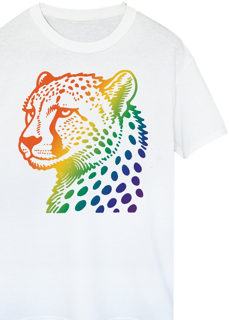 Brands In Leopard Pride White Boyfriend Fit Graphic T-Shirt