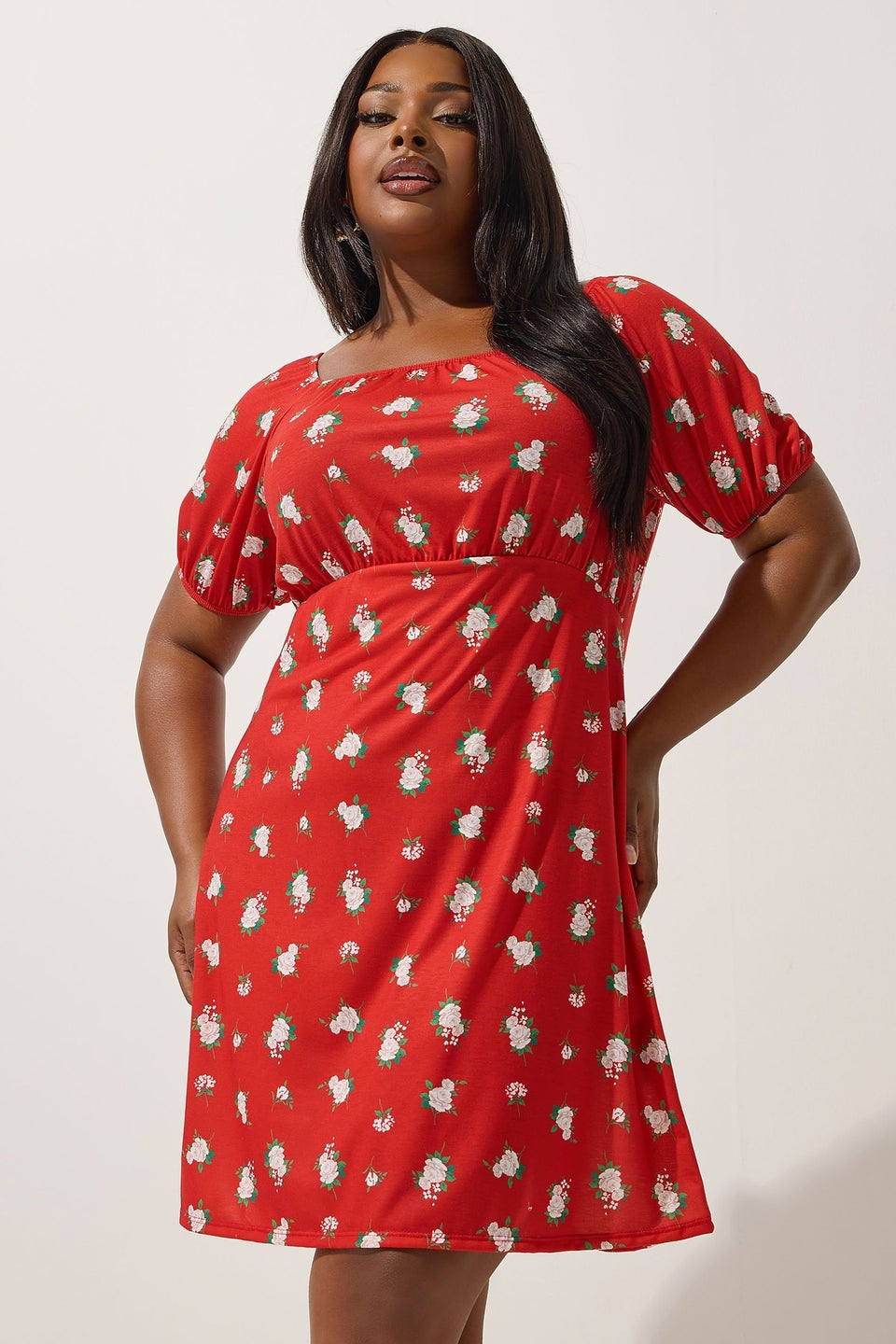 LIMITED COLLECTION Curve Red Floral Mini Dress