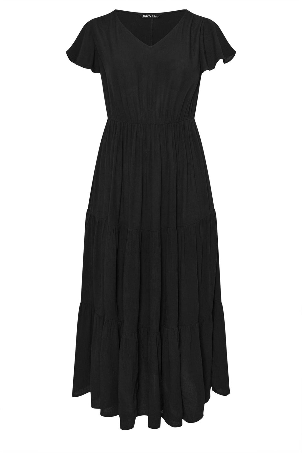 Yours Curve Black Crinkle Thrown On Maxi Dress