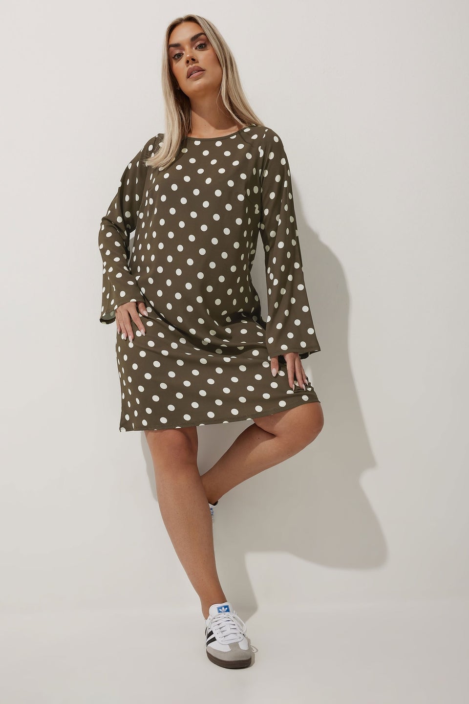 LIMITED COLLECTION Curve Brown Polka Dot Mini Dress