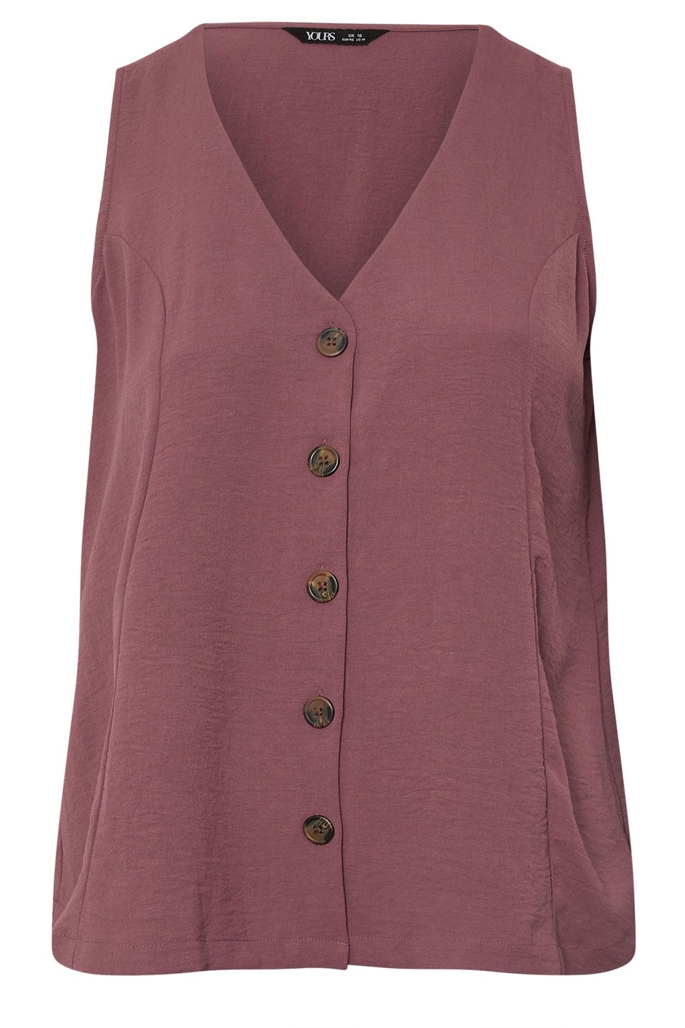 YOURS Curve Purple Button Through Waistcoat