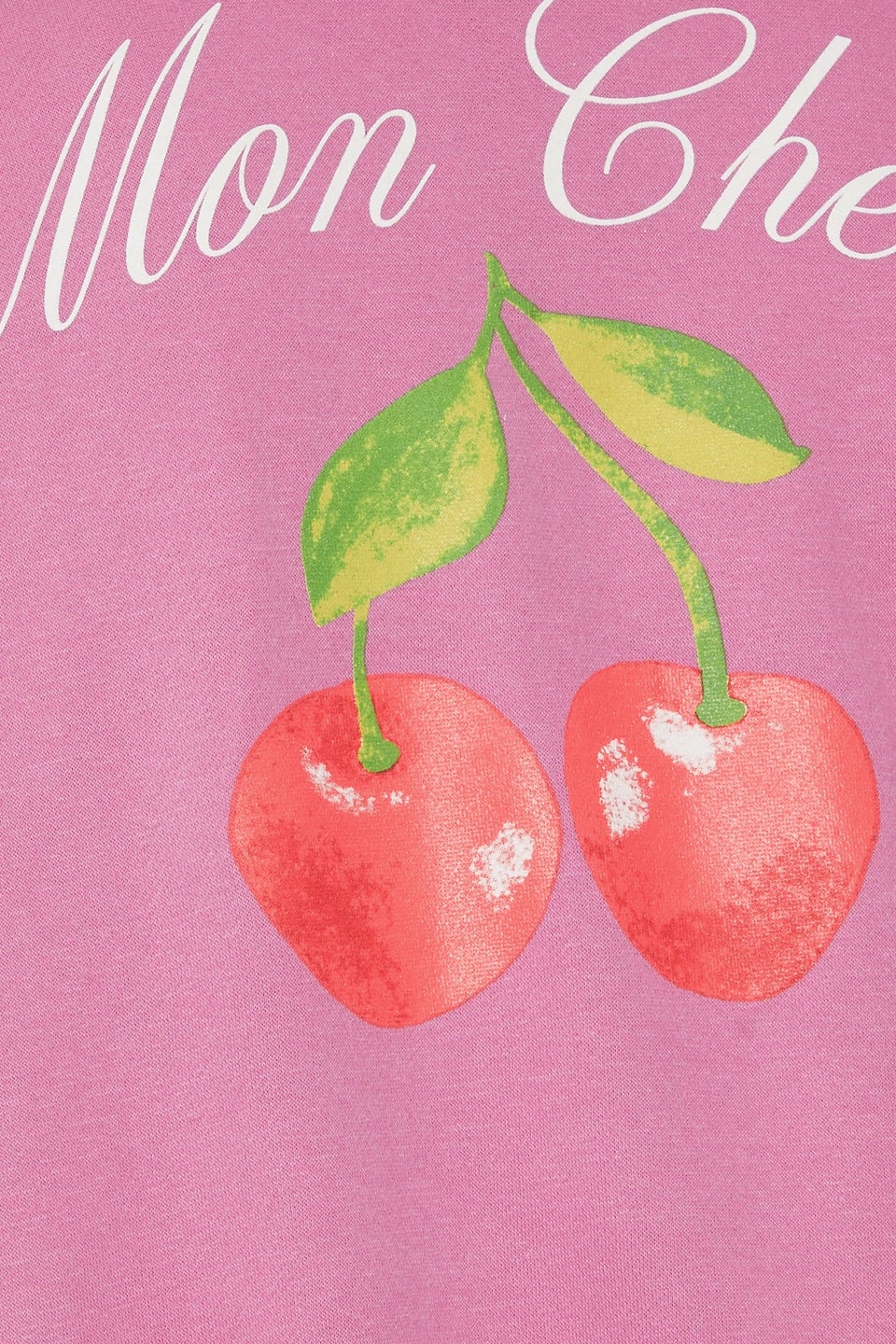 Yours Curve Pink Mon Cheri Cherry Back Print Sweatshirt