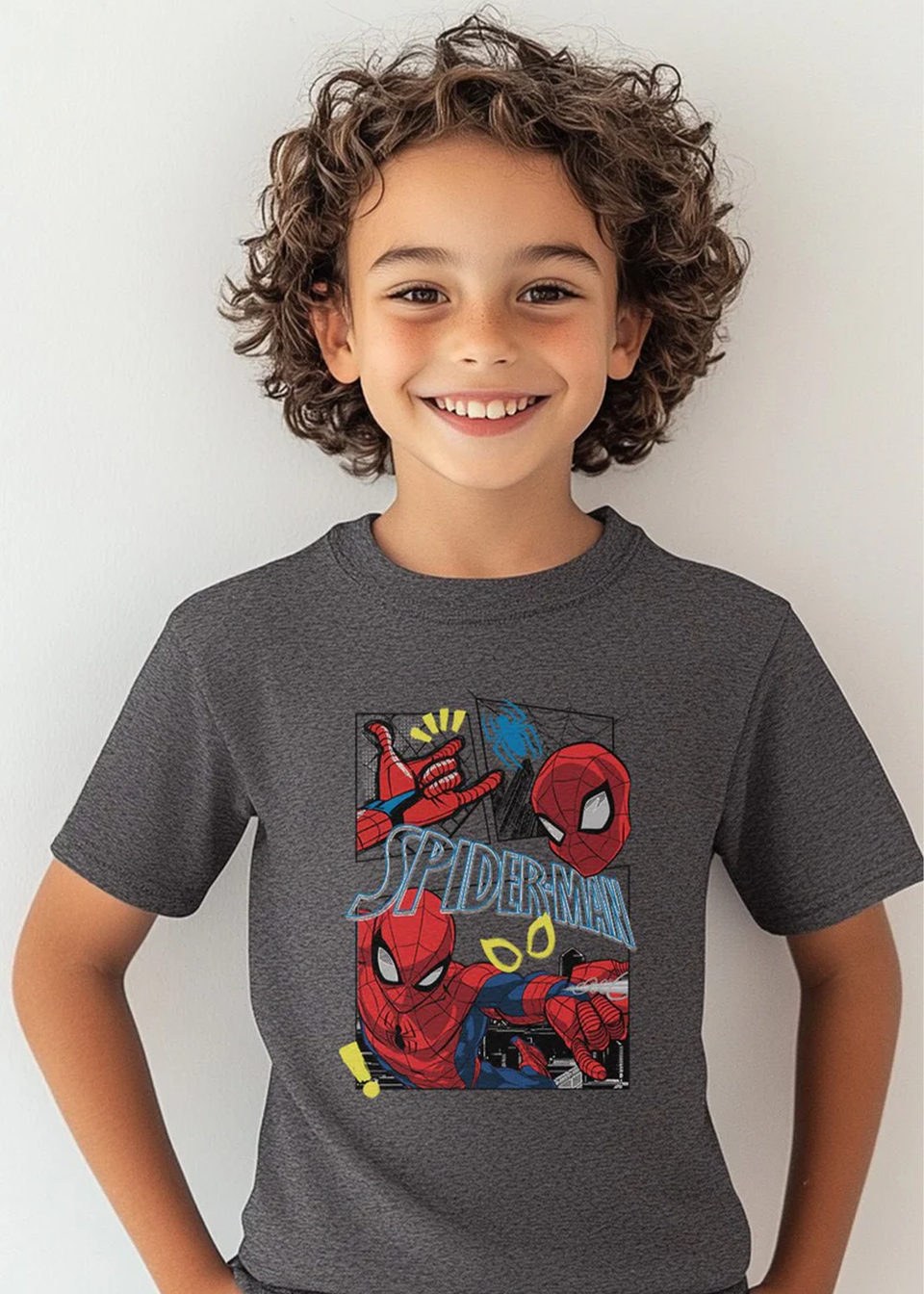 Marvel Spiderman Boys Grey T-Shirt (Ages 9 - 14 Years)