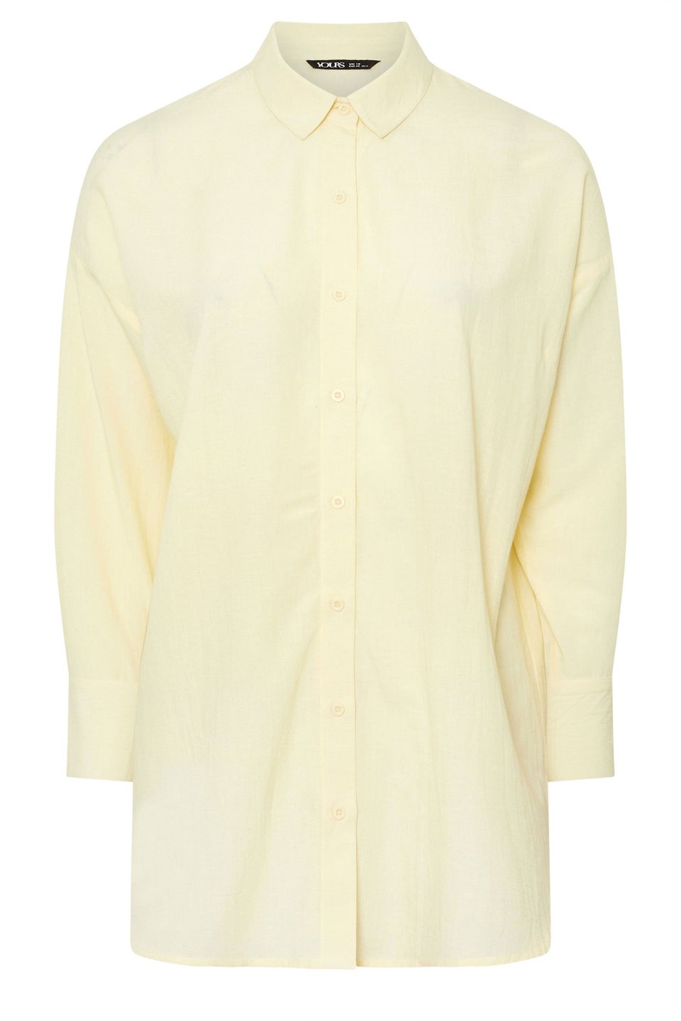 YOURS Curve Butter Yellow Linen Shirt