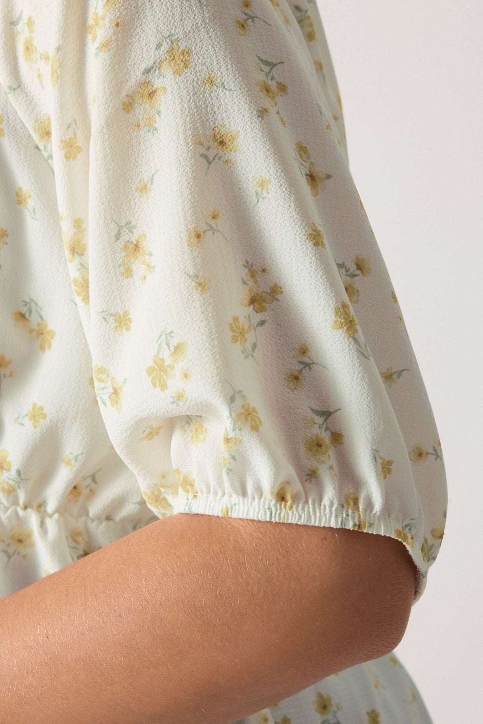 YOURS Curve Yellow Floral Print Tie Front Top