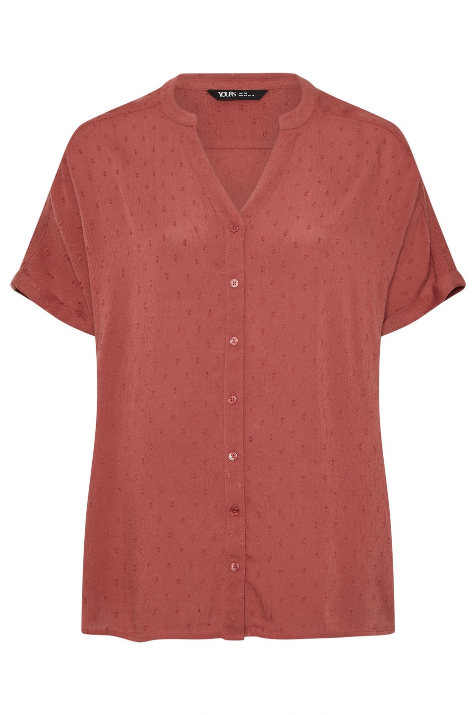 YOURS Curve Rust Orange Textured Dobby Blouse