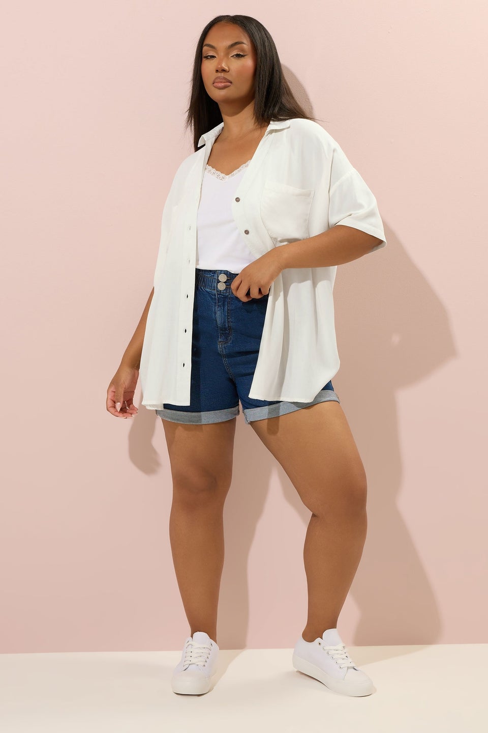 YOURS Curve Buttermilk Yellow Chambray Shirt
