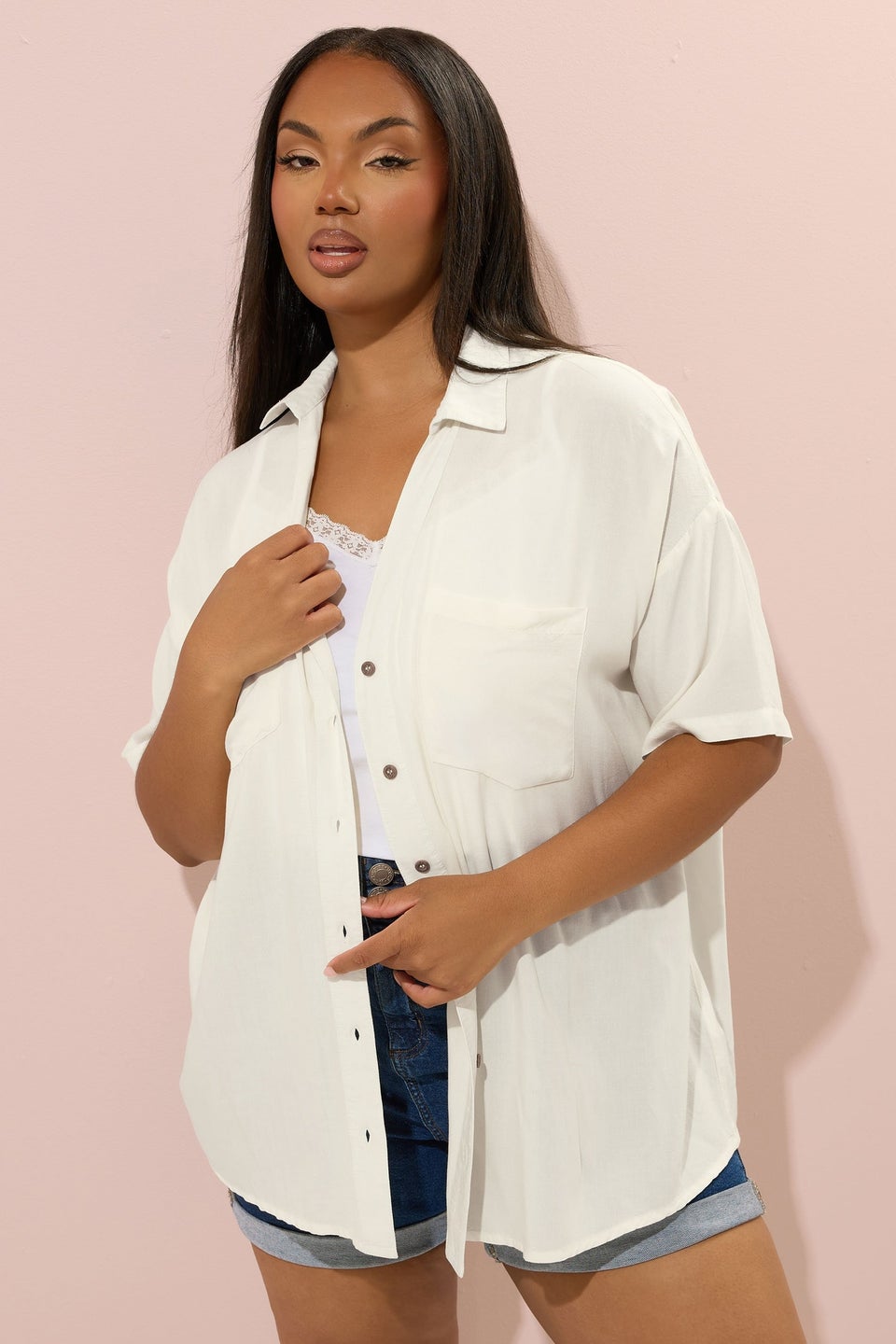 YOURS Curve Buttermilk Yellow Chambray Shirt
