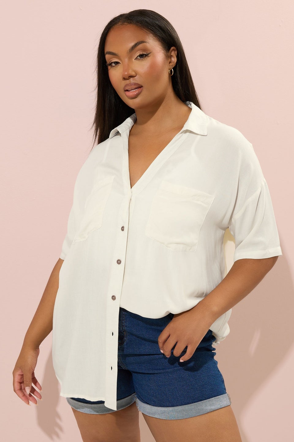 YOURS Curve Buttermilk Yellow Chambray Shirt