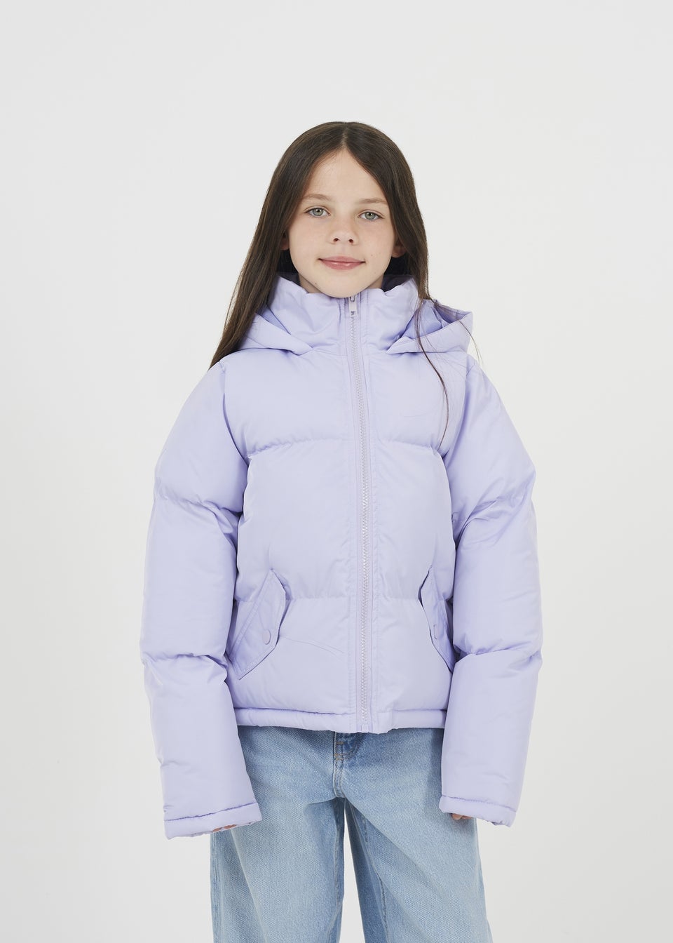 Brave Soul Lilac Hooded Puffer Jacket (7-13 yrs)