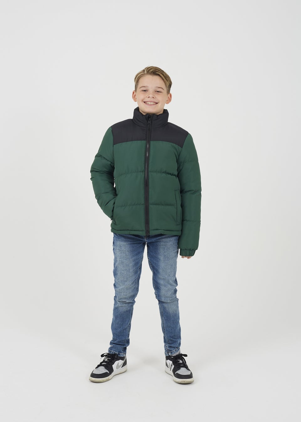 Brave Soul Khaki Colourblock Padded Jacket (7-13 yrs)