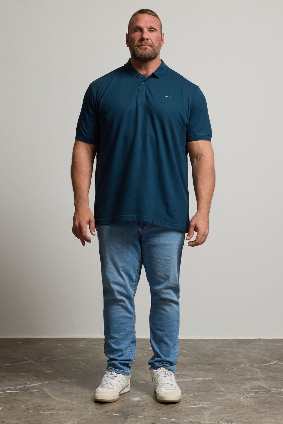 BadRhino Big & Tall Navy Teal Blue Core Polo Shirt