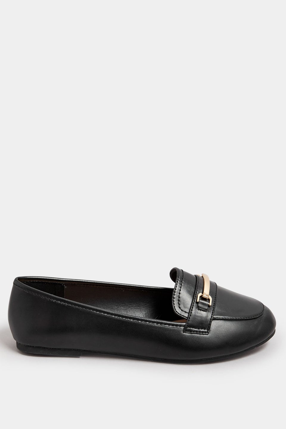 Yours Black Faux Leather Loafers In Extra Wide EEE Fit