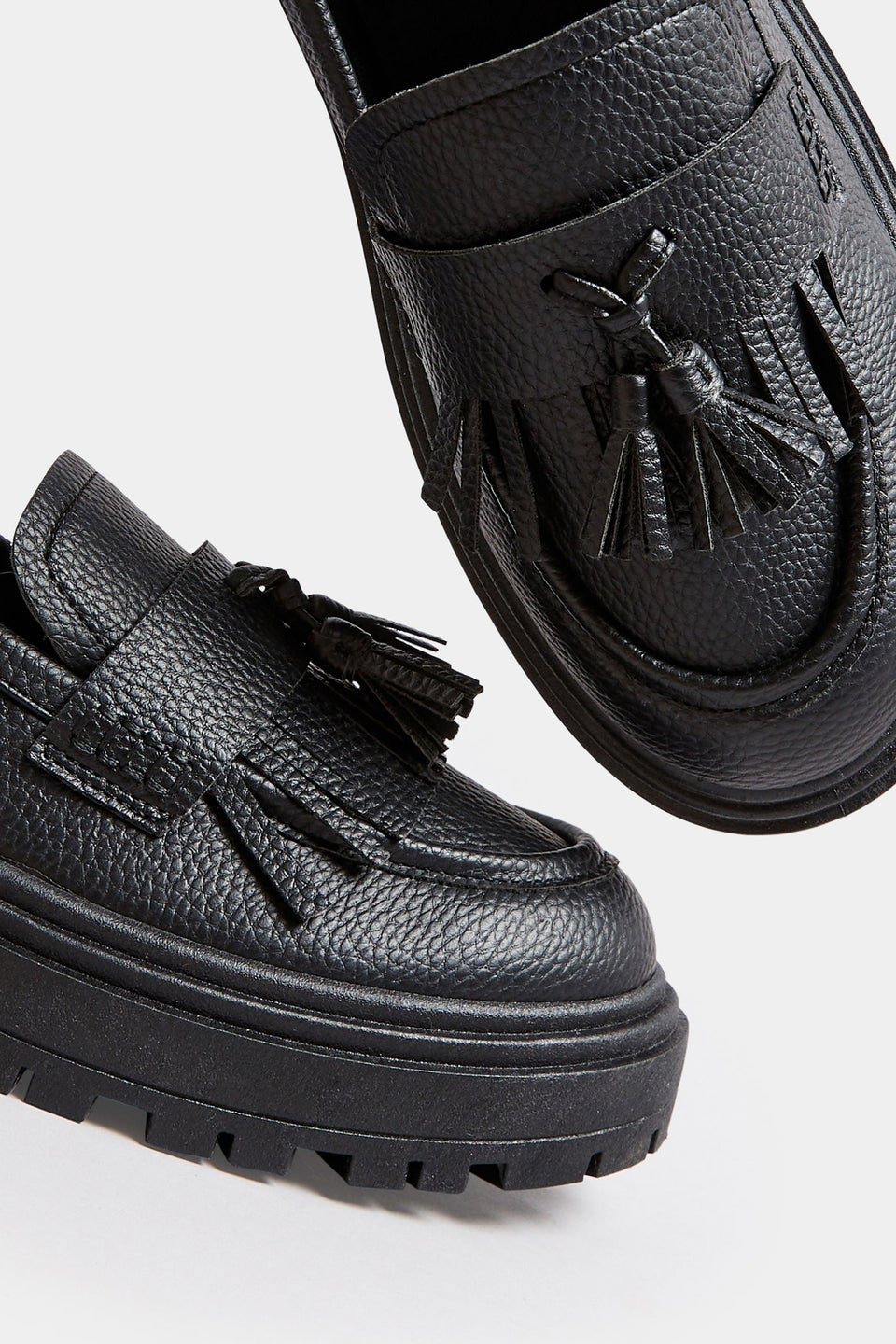 Yours Black Faux Leather Tassel Loafers In Extra Wide EEE Fit